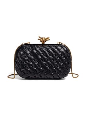 Bottega veneta Handwoven Leather Knot Clutch on chain + Brand Box , size 20*13