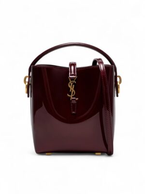 SAINT Laurent Le 37 Mini YSL Bucket Bag in Patent Leather , size 21*19