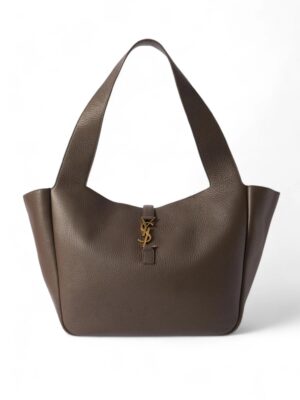 SAINT LAURENT
Le 5 A 7 Bea textured leather tote brown , size 47*29