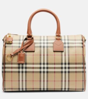 Burberry Bowling Medium Burberry Check top handle bag + Brand Box , size 30*22