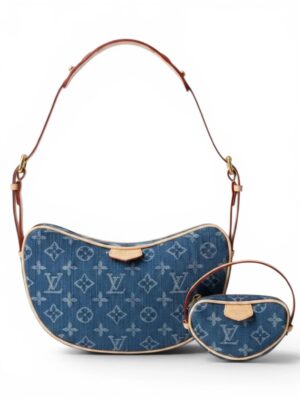 Louis Vuitton Denim Monogram Croissant MM NM
 + Brand Box  , size  23*14