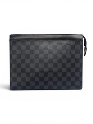 Louis Vuitton Damier azur Pochette Voyage MM clutch + Brand Box, size 26*20
