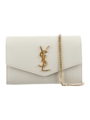 Saint Laurent Uptown Monogramme pebbled leather clutch
+ Brand Box , size 19*12