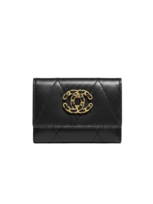 Chanel 19 Trifold Flap Wallet + Brand Box
