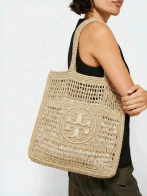 Tory Burch Ella crochet tote , Size 34*34