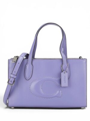 Coach Nina Leather Small Tote Violet + Brand Box , size 25*17