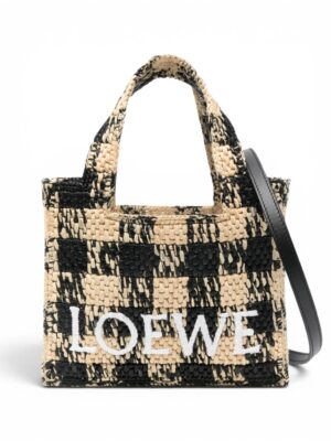 LOEWE  small  Font  Tote Bag Raffia   + Brand Box , size 25*20