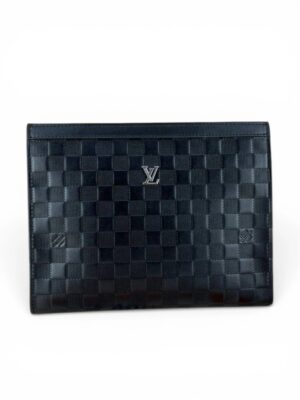 Louis Vuitton Damier Infini Discovery Pochette Leather clutch pouch + Brand Box , size 26*20