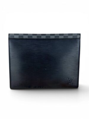 LOUIS VUITTON Damier Graphite Pochette Voyage MM clutch , size 26*20