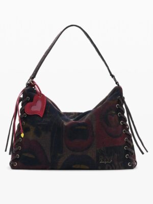 Desigual Large graffiti lips bag , size 42*29