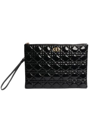 Christian Dior 
Black Caro Daily Pouch in patent leather  , size 26*20