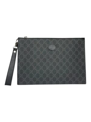 Gucci Black clutch Pouch With Interlocking G + Brand Box , size 29*20