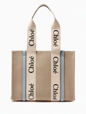 Chloe
Woody Medium Tote Bag in Linen Canvas , size 35*26