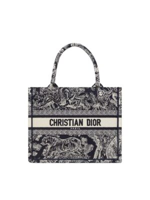 Christian Dior Small  Book Tote
 Toile de Jouy Reverse Embroidery  + Brand Box , size 27*23