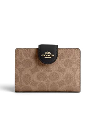 Coach medium corner zip wallet in signature canvas + Brand Box , size 12*9
