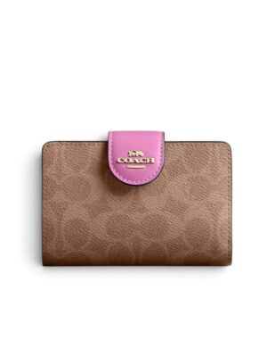 Coach medium corner zip wallet in signature canvas + Brand Box , size 12*9
