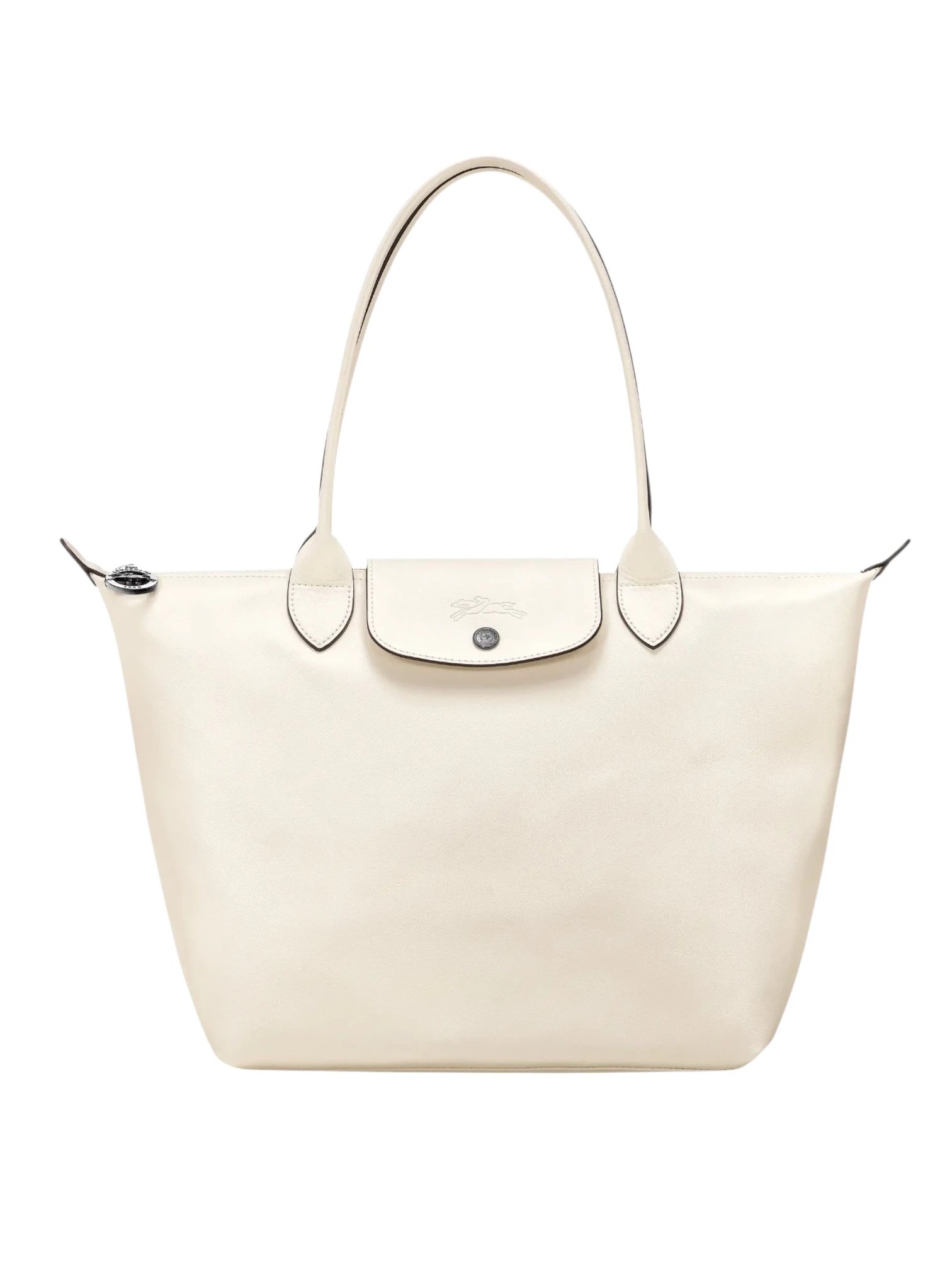 ⁦Longchamp
Medium Le Pliage Xtra Bag in Leather white , size 40*27⁩ - الصورة ⁦1⁩