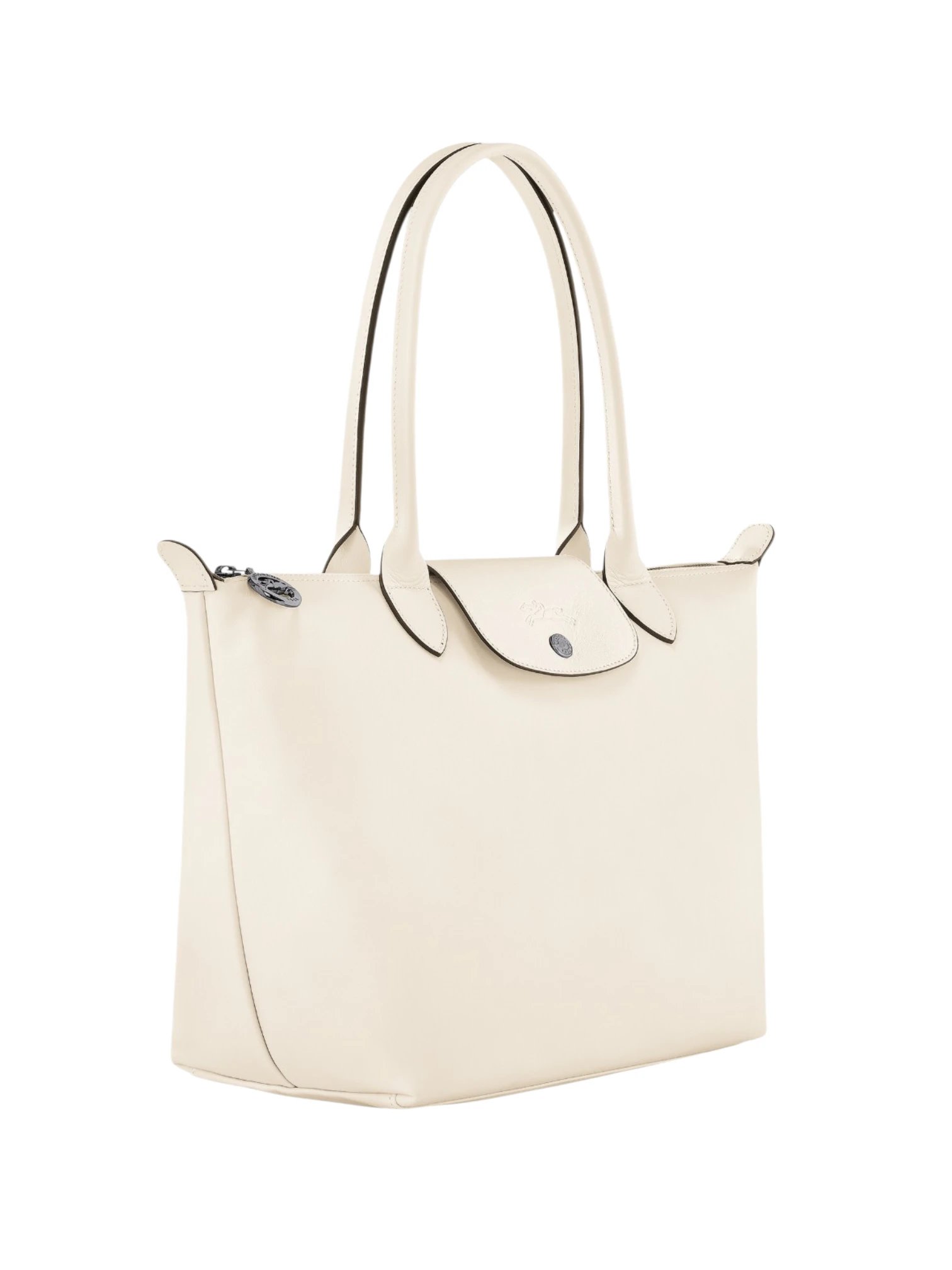 ⁦Longchamp
Medium Le Pliage Xtra Bag in Leather white , size 40*27⁩ - الصورة ⁦2⁩