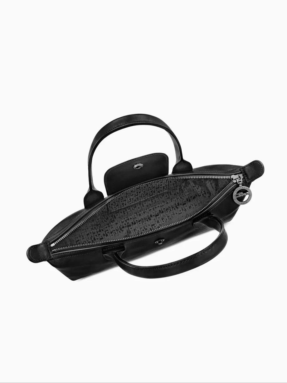⁦Longchamp
Medium Le Pliage Xtra Shoulder Bag in Leather black , size 26*11⁩ - الصورة ⁦4⁩
