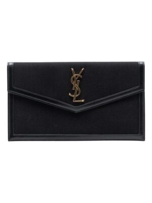 SAINT LAURENT CANVAS MONOGRAM UPTOWN POUCH + Brand Box , size 27*16