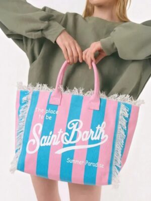 MC2 Saint Barth summer Vanity Einkaufstasche aus Denim Patchwork Baumwoll Canvas , size 55*30