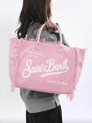 MC2 Saint Barth summer Vanity Einkaufstasche aus Denim Patchwork Baumwoll Canvas , size 55*30