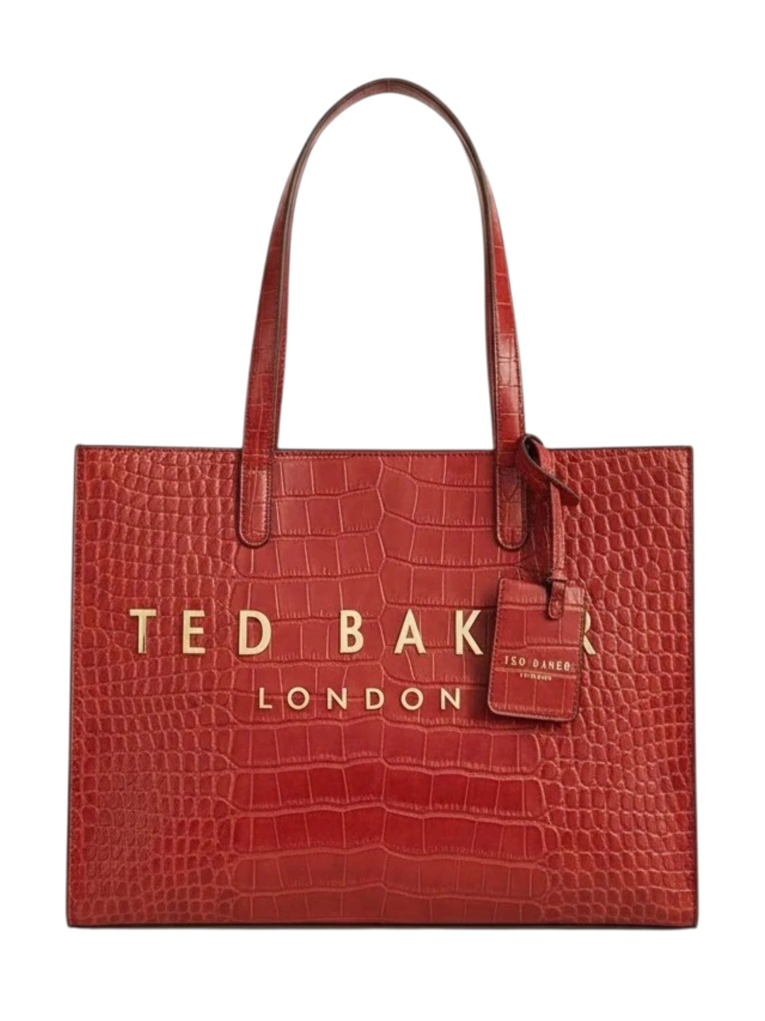 ⁦Ted Baker
croc embossed  tote + Dust cover , size 40*30⁩ - الصورة ⁦2⁩