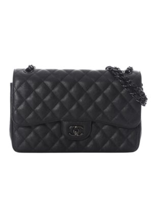 Chanel Jumbo Double Flap So Black caviar leather , size 30*19