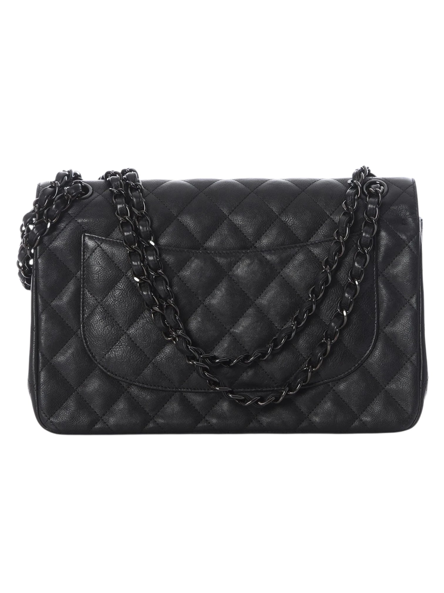 ⁦Chanel Jumbo Double Flap So Black caviar leather , size 30*19⁩ - الصورة ⁦5⁩