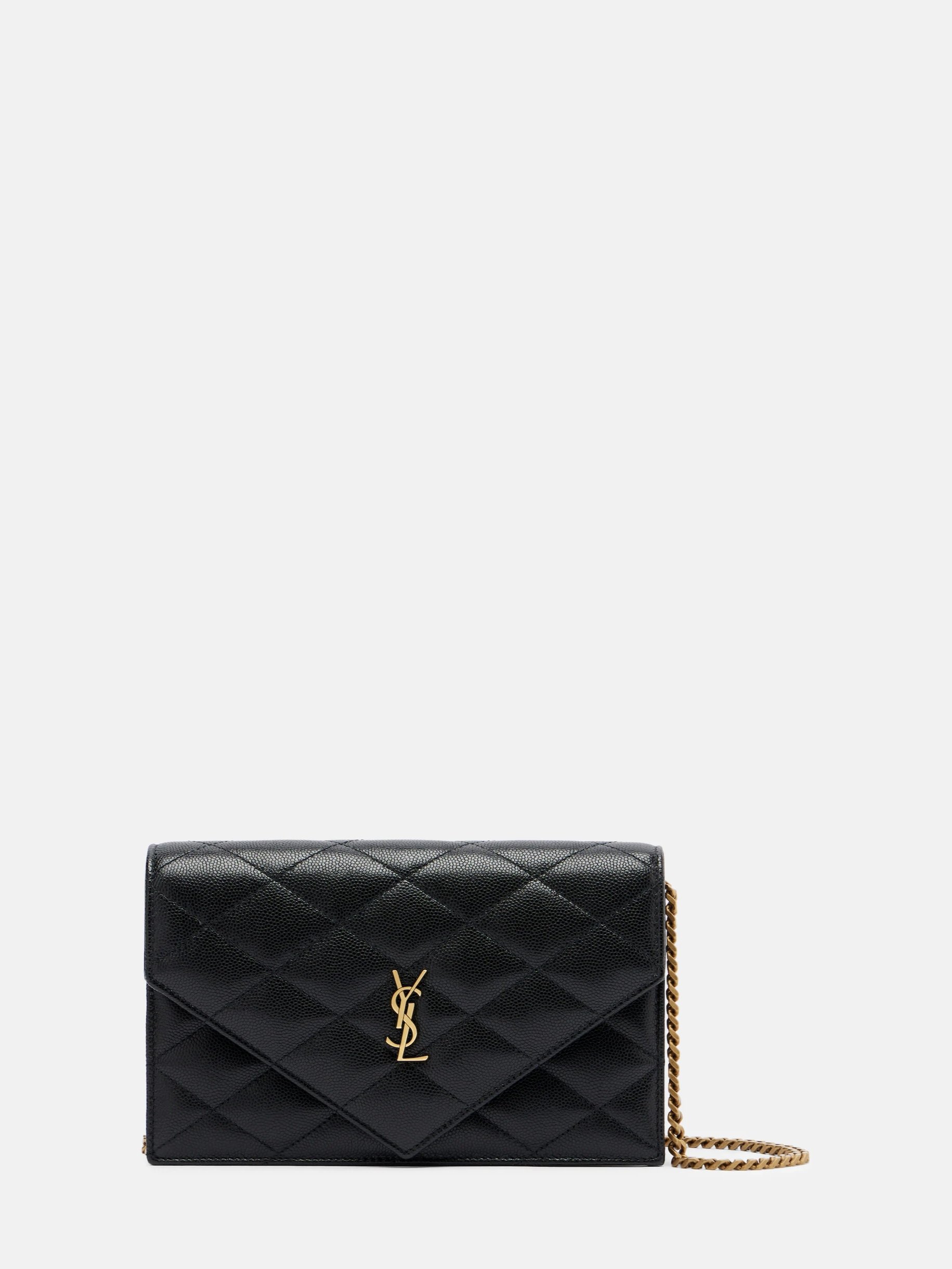 ⁦Saint Laurent
Paris leather wallet on chain + Brand Box , size 20*13⁩ - الصورة ⁦1⁩