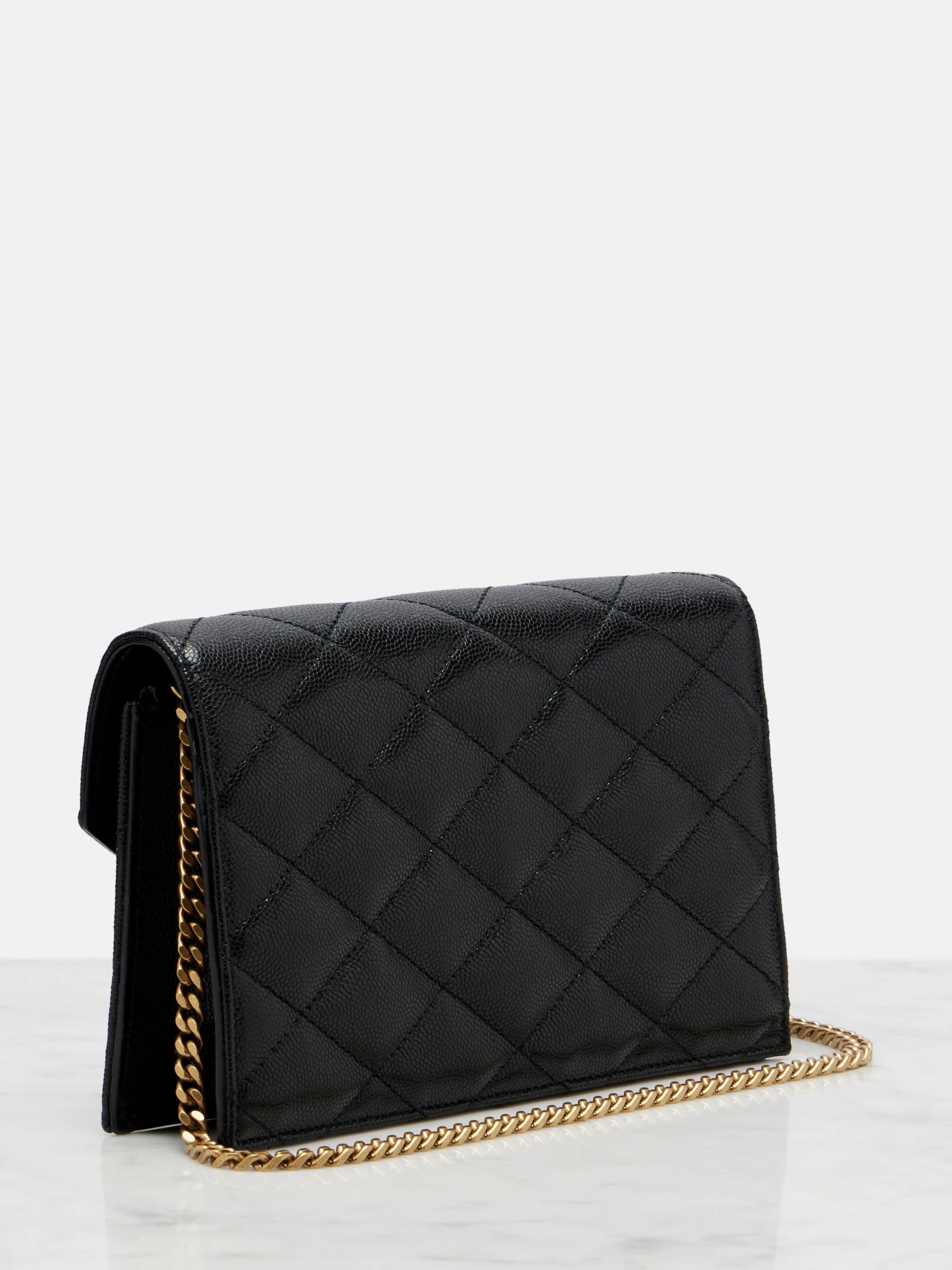 ⁦Saint Laurent
Paris leather wallet on chain + Brand Box , size 20*13⁩ - الصورة ⁦2⁩