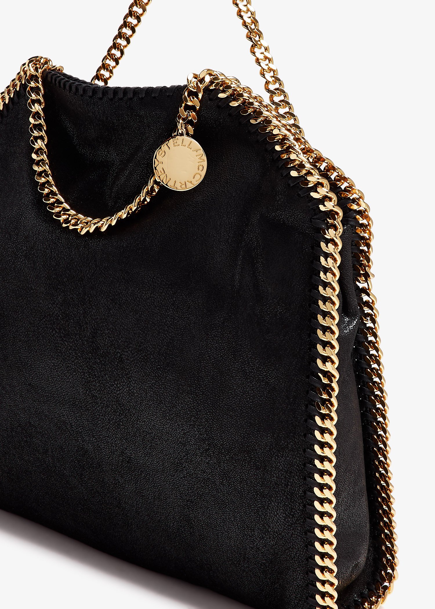 ⁦Stella McCartne Black Falabella Fold Over Tote Bag size 38*35⁩ - الصورة ⁦3⁩