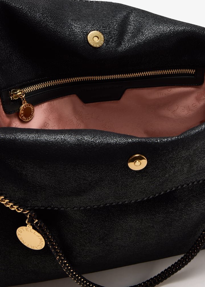 ⁦Stella McCartne Black Falabella Fold Over Tote Bag size 38*35⁩ - الصورة ⁦4⁩