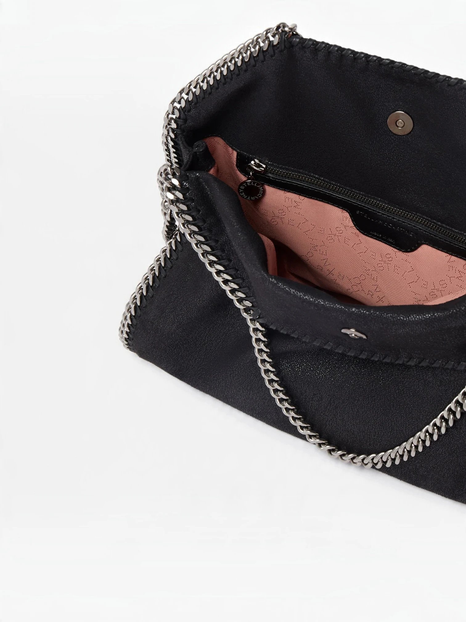 ⁦Stella McCartne Black Falabella Fold Over Tote Bag size 38*35⁩ - الصورة ⁦3⁩