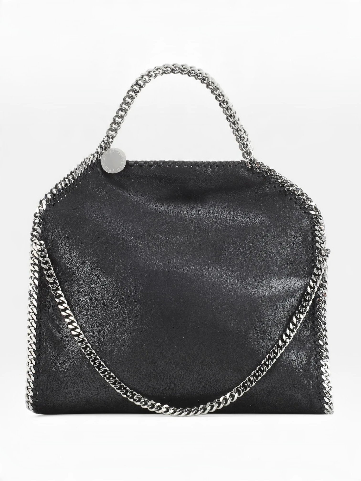 ⁦Stella McCartne Black Falabella Fold Over Tote Bag size 38*35⁩ - الصورة ⁦1⁩