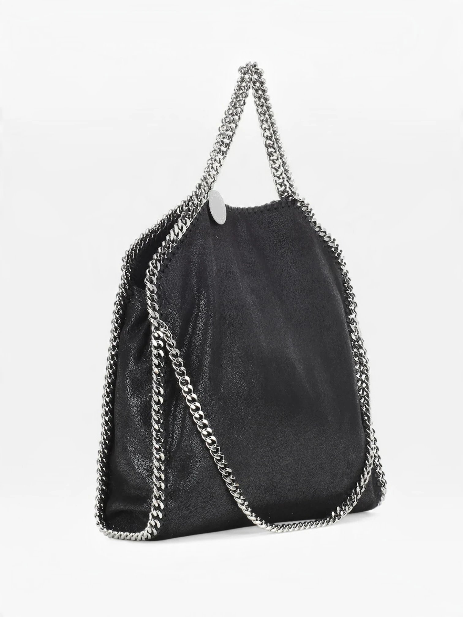 ⁦Stella McCartne Black Falabella Fold Over Tote Bag size 38*35⁩ - الصورة ⁦2⁩