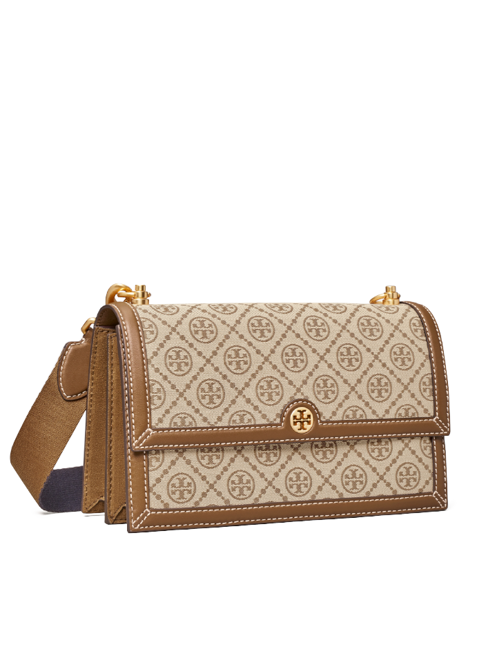 ⁦Tory Burch T Monogram Jacquard Shoulder Bag + Brand Box , size 26*16⁩ - الصورة ⁦2⁩