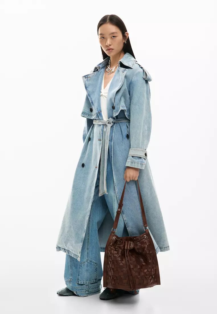 ⁦Desigual Medium braided drawstring backpack , size 35*32⁩ - الصورة ⁦6⁩