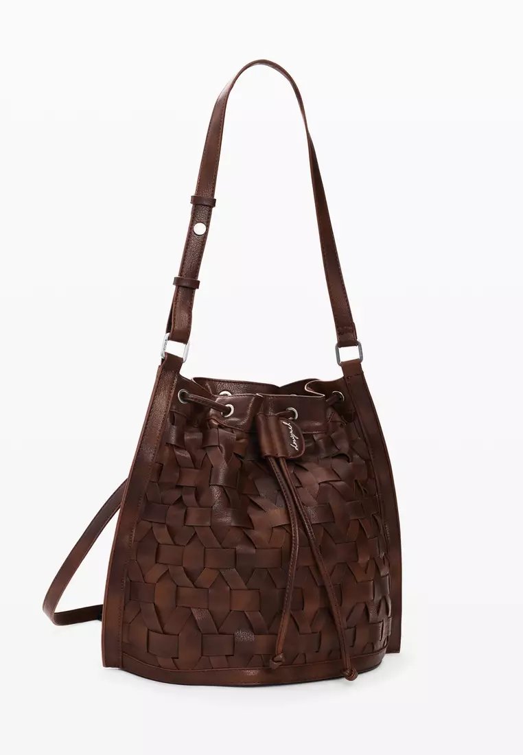 ⁦Desigual Medium braided drawstring backpack , size 35*32⁩ - الصورة ⁦2⁩