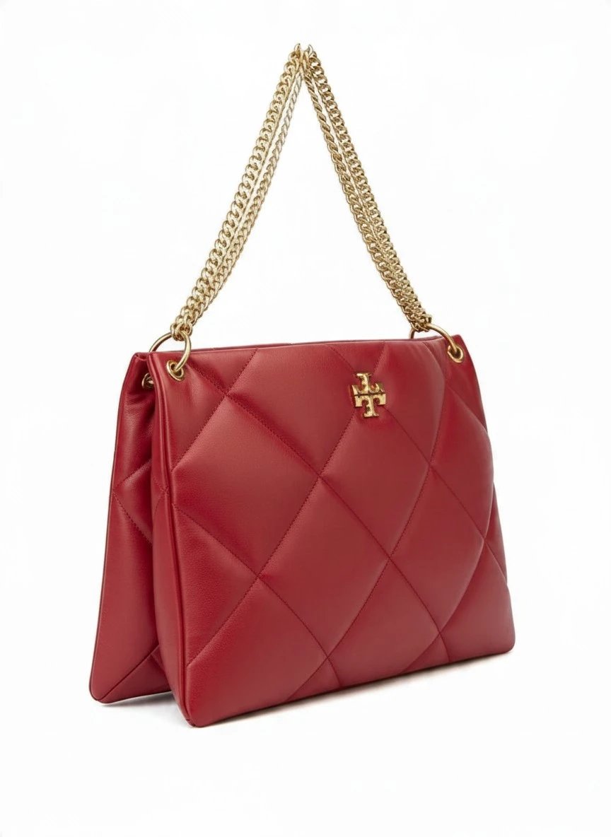 ⁦Tory Burch
Kira red  Leather Hobo , size 37*25⁩ - الصورة ⁦3⁩